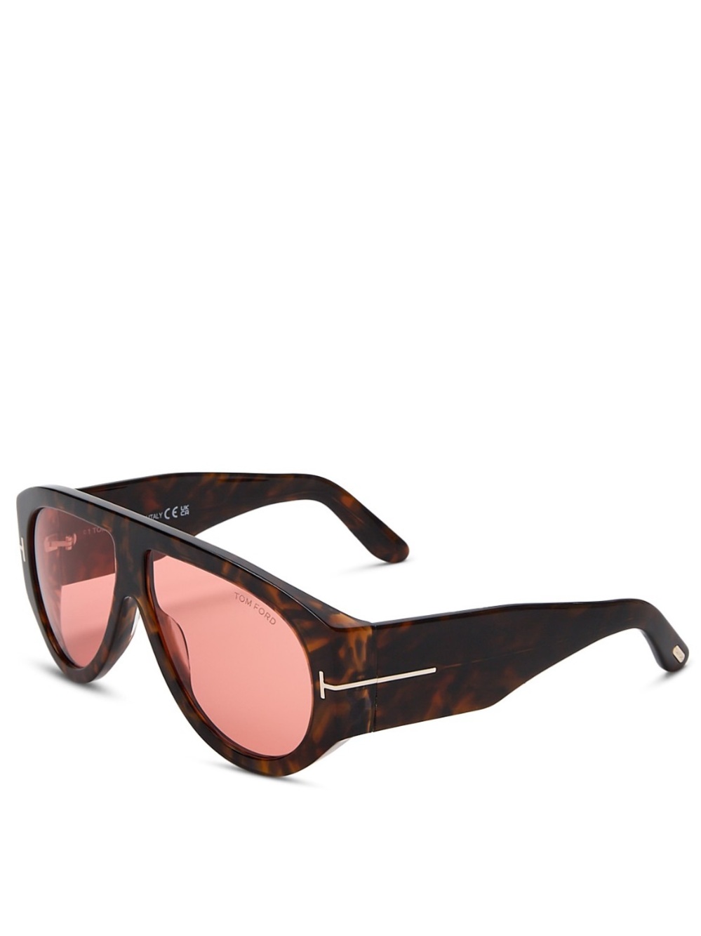 Tom Ford Bronson Pilot Sunglasses | Tortoiseshell Frame | Pink Lenses